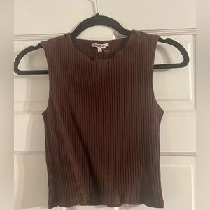 Reformation Chocolate Ribbed Tank Top